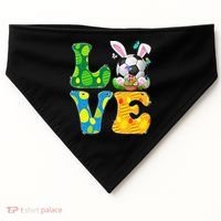 Cute Love Soccer Ball With Bunny Ears Easter Day USA-Made Doggie Bandana thumb 0