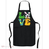Cute Love Soccer Ball With Bunny Ears Easter Day Apron thumb 0