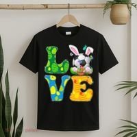 Cute Love Soccer Ball With Bunny Ears Easter Day T-Shirt thumb 2