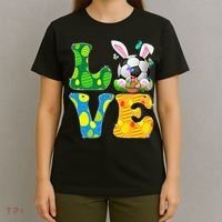 Cute Love Soccer Ball With Bunny Ears Easter Day T-Shirt thumb 4