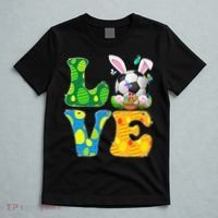 Cute Love Soccer Ball With Bunny Ears Easter Day T-Shirt thumb 5