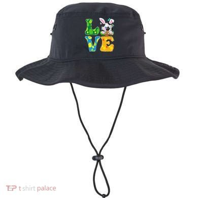 Cute Love Soccer Ball With Bunny Ears Easter Day Bucket Hat