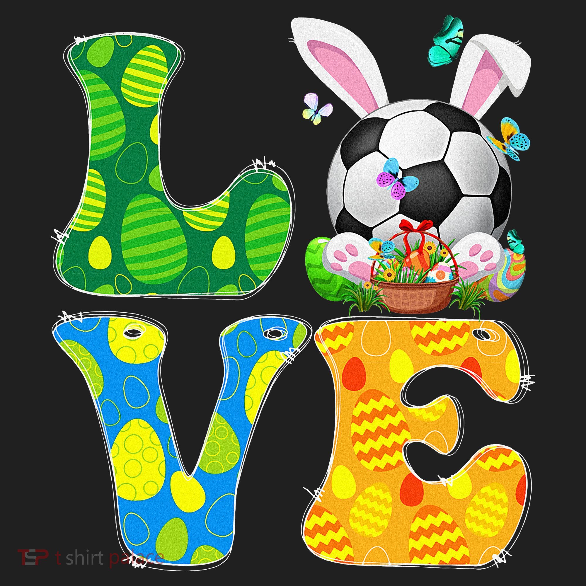 Cute Love Soccer Ball With Bunny Ears Easter Day Beanie