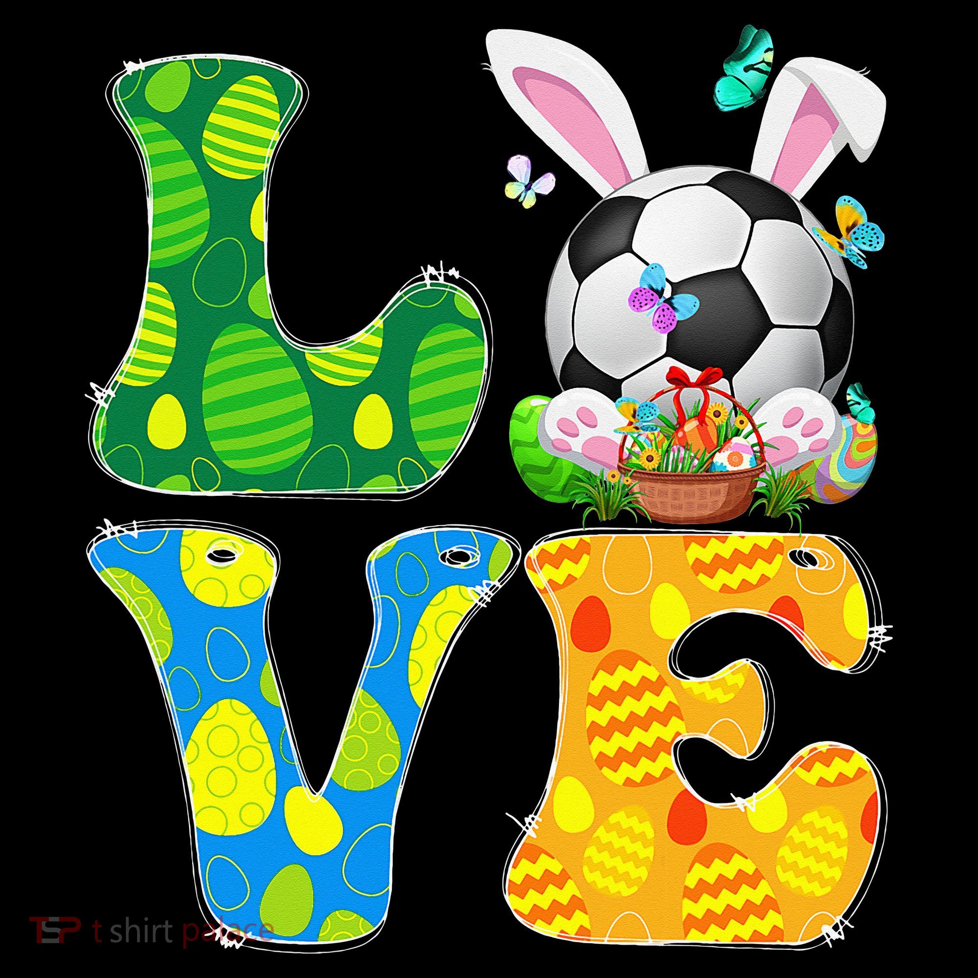 Cute Love Soccer Ball With Bunny Ears Easter Day Women's Hoodie