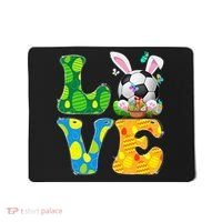 Cute Love Soccer Ball With Bunny Ears Easter Day Mousepad thumb 0