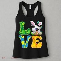 Cute Love Soccer Ball With Bunny Ears Easter Day Women's Tank Top thumb 3