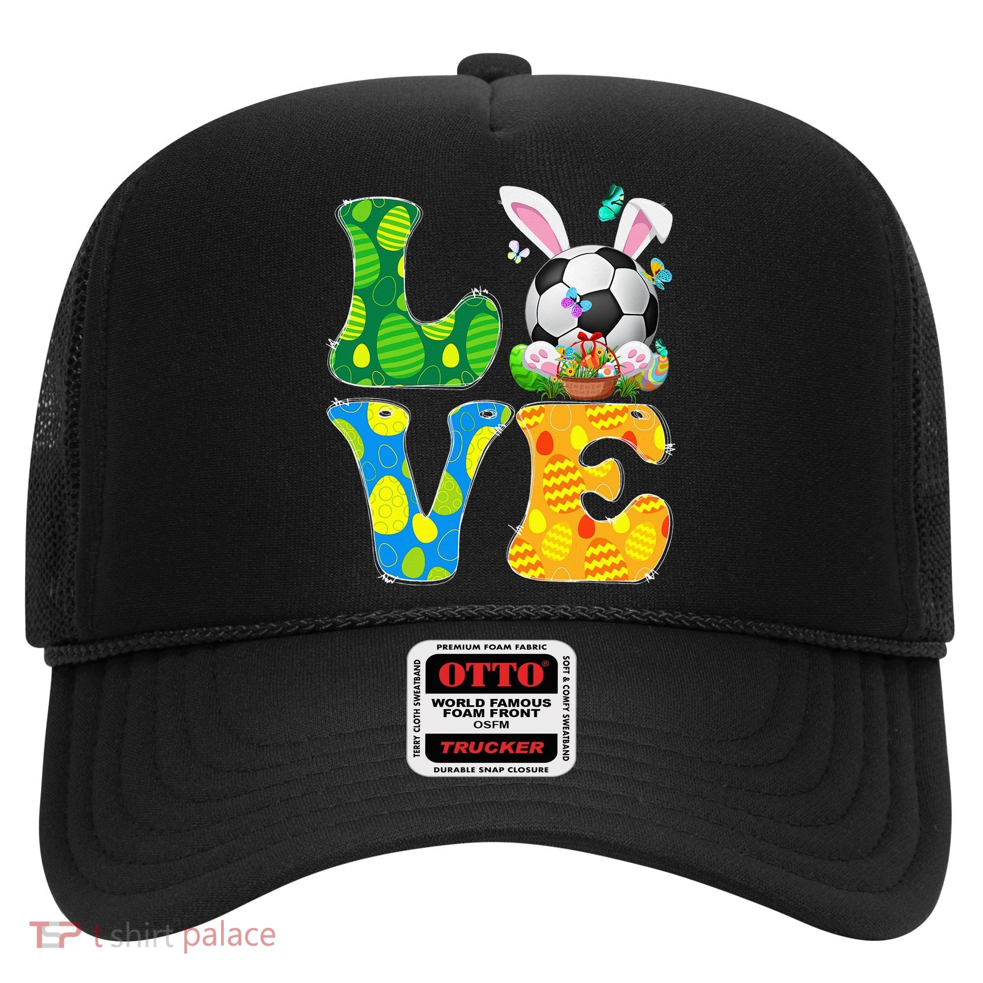 Cute Love Soccer Ball With Bunny Ears Easter Day Hat