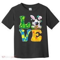 Cute Love Soccer Ball With Bunny Ears Easter Day Toddler T-Shirt thumb 0