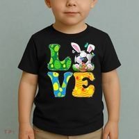 Cute Love Soccer Ball With Bunny Ears Easter Day Toddler T-Shirt thumb 2