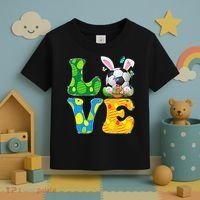 Cute Love Soccer Ball With Bunny Ears Easter Day Toddler T-Shirt thumb 3