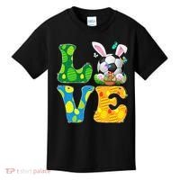 Cute Love Soccer Ball With Bunny Ears Easter Day Kids T-Shirt thumb 0