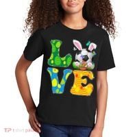 Cute Love Soccer Ball With Bunny Ears Easter Day Kids T-Shirt thumb 2
