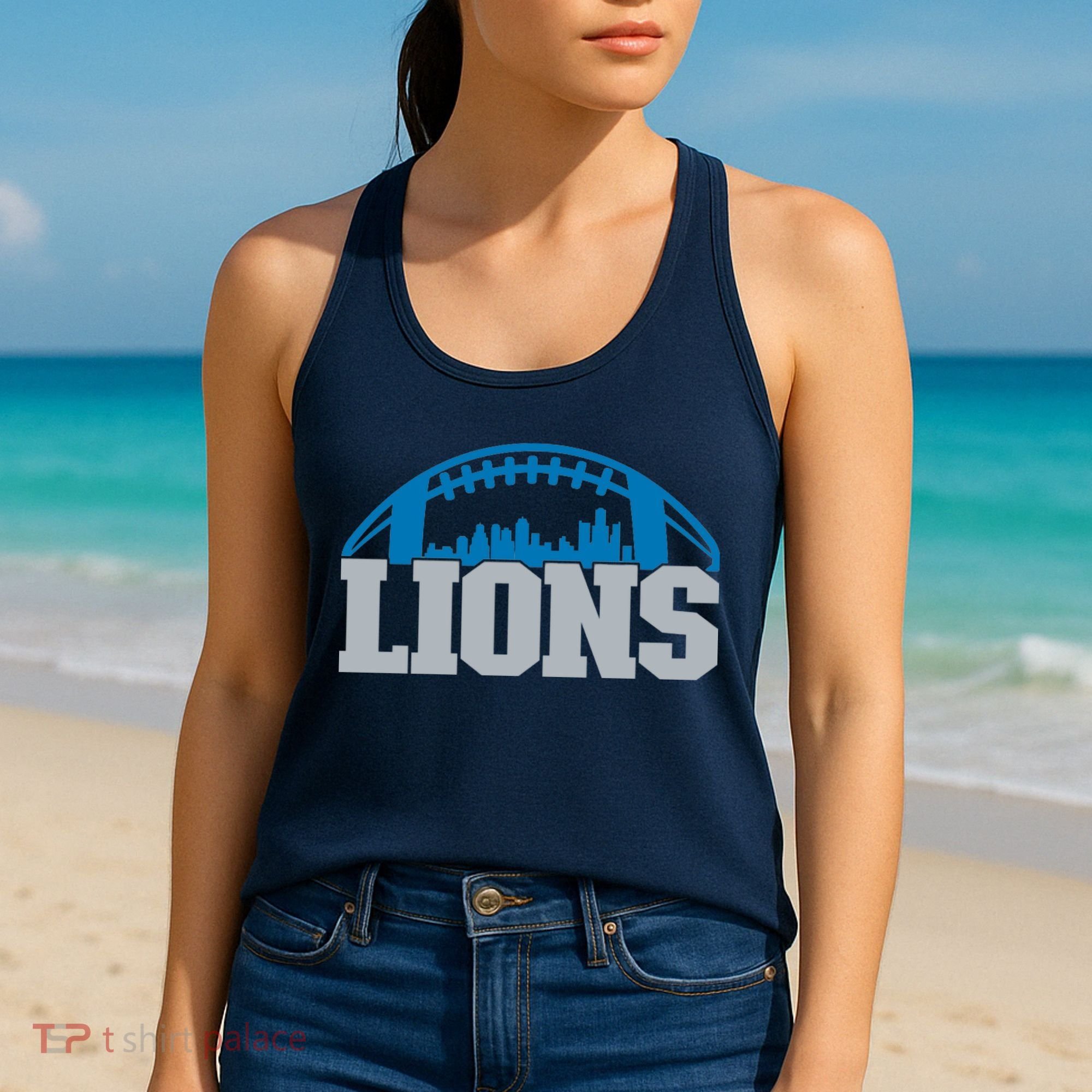 Cool Lions Sports Football With City Women's Tank Top