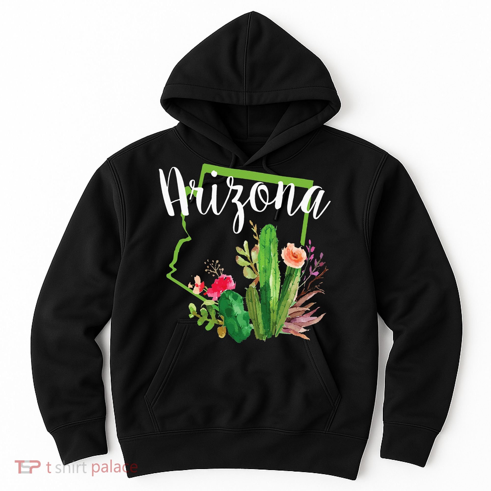 Cute Love State Of Arizona Blooming Cactus Flowers Hoodie