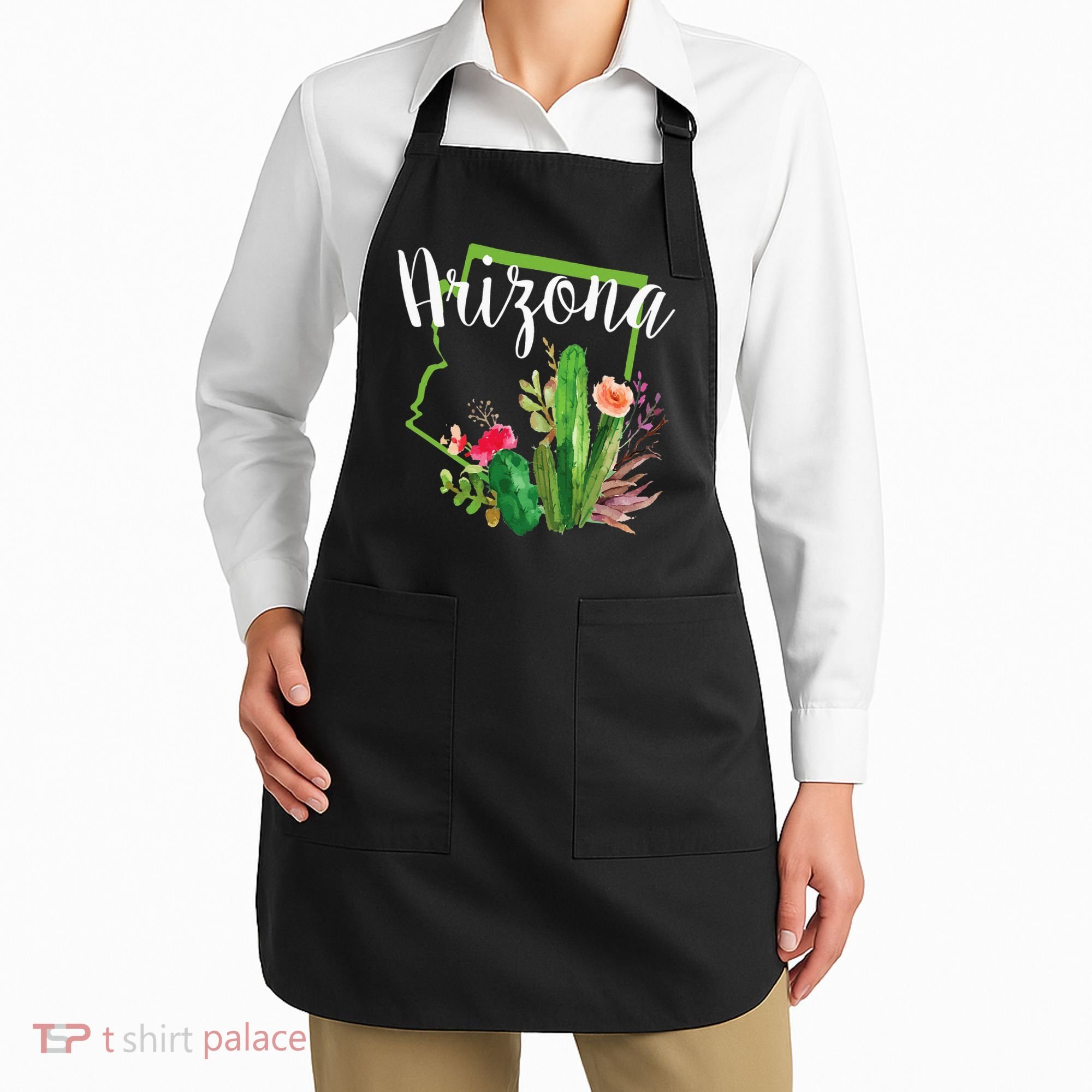 Cute Love State Of Arizona Blooming Cactus Flowers Apron