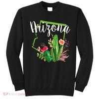 Cute Love State Of Arizona Blooming Cactus Flowers Sweatshirt thumb 0