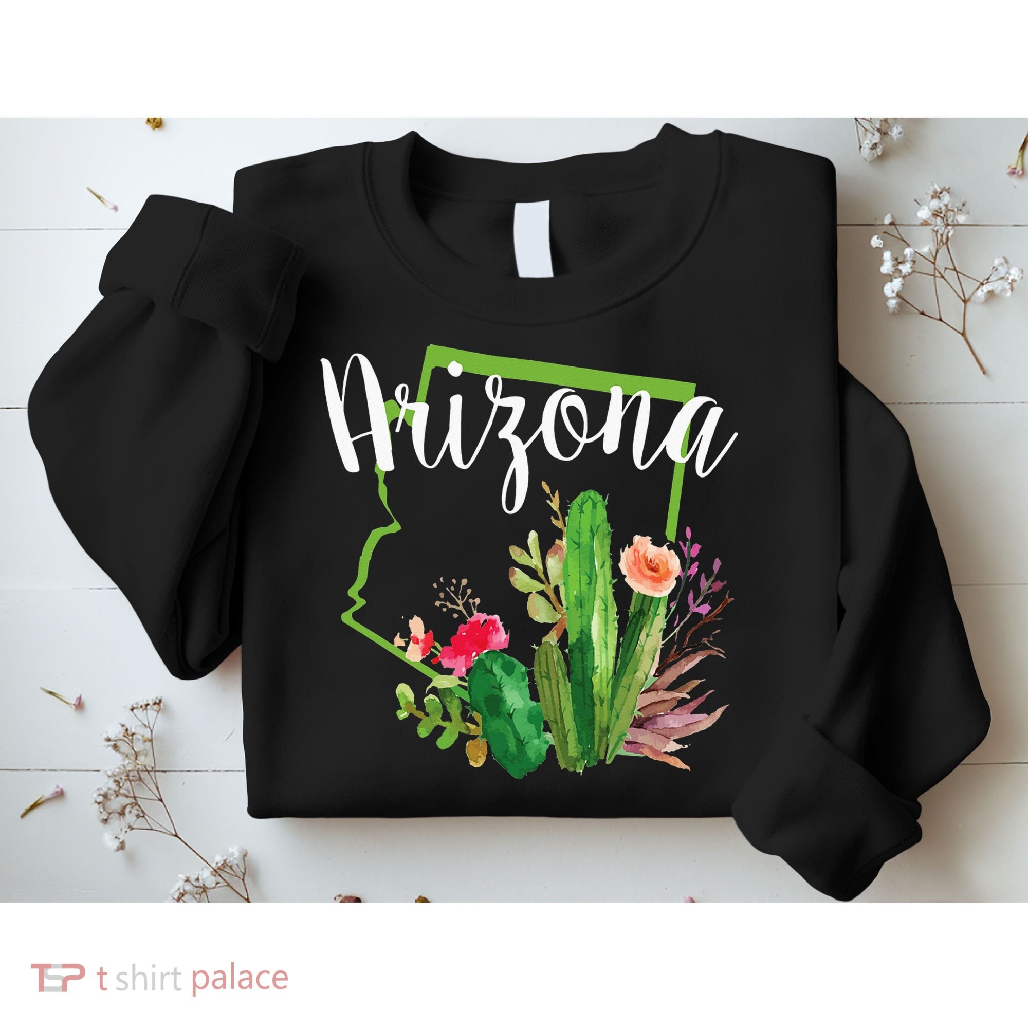 Cute Love State Of Arizona Blooming Cactus Flowers Sweatshirt