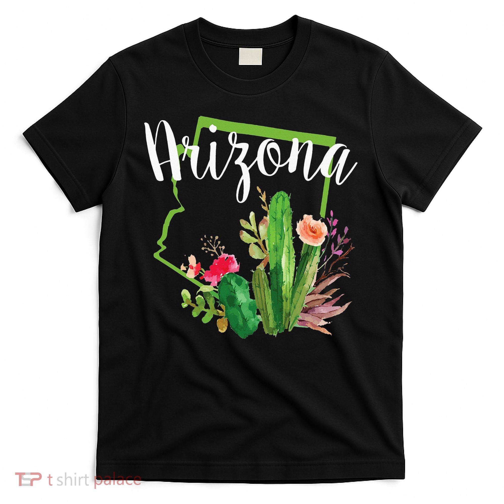Cute Love State Of Arizona Blooming Cactus Flowers T-Shirt