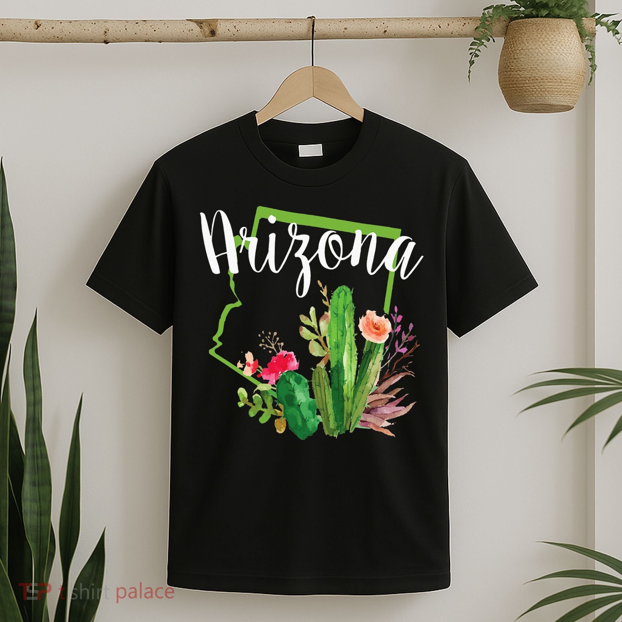 Cute Love State Of Arizona Blooming Cactus Flowers T-Shirt