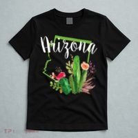 Cute Love State Of Arizona Blooming Cactus Flowers T-Shirt thumb 5