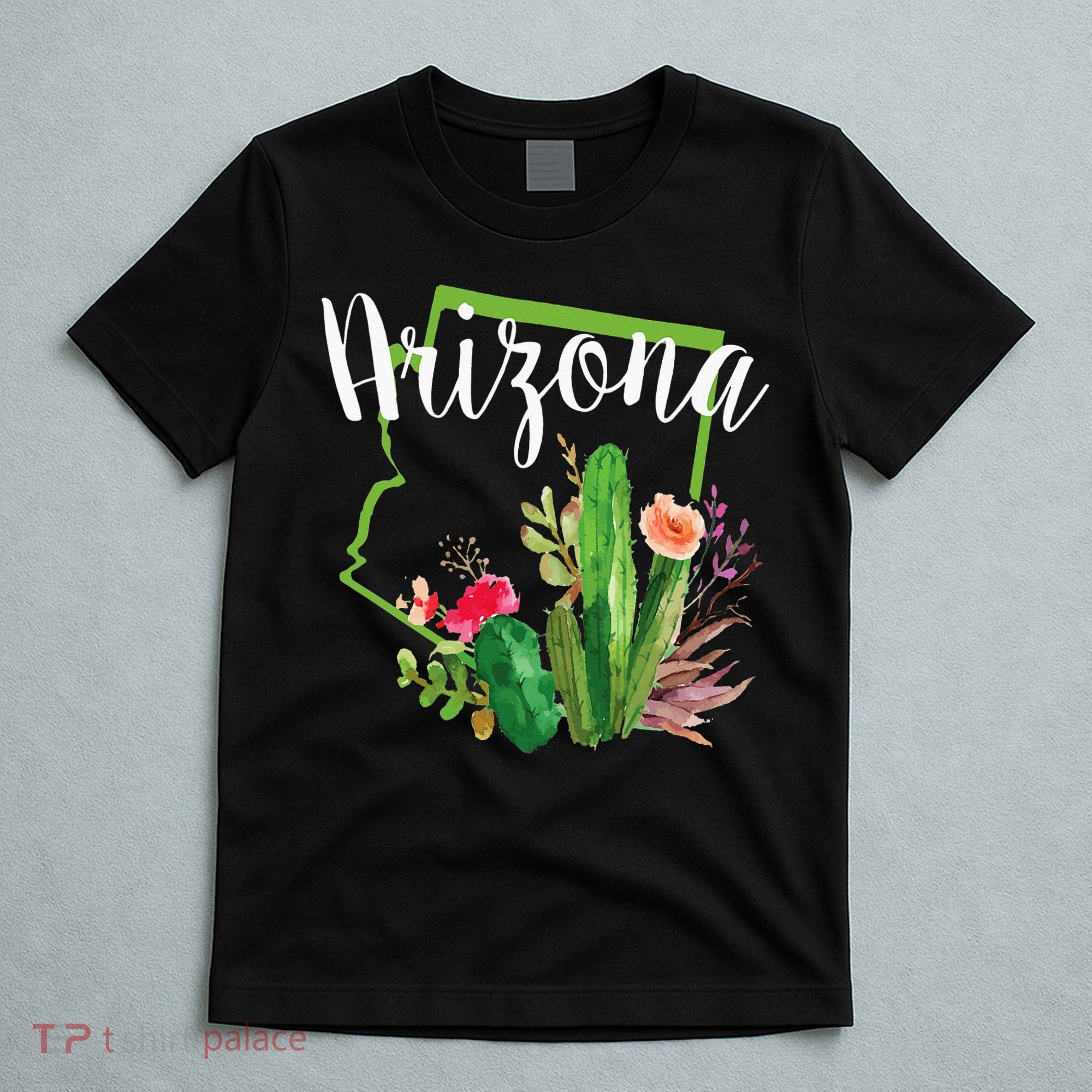 Cute Love State Of Arizona Blooming Cactus Flowers T-Shirt