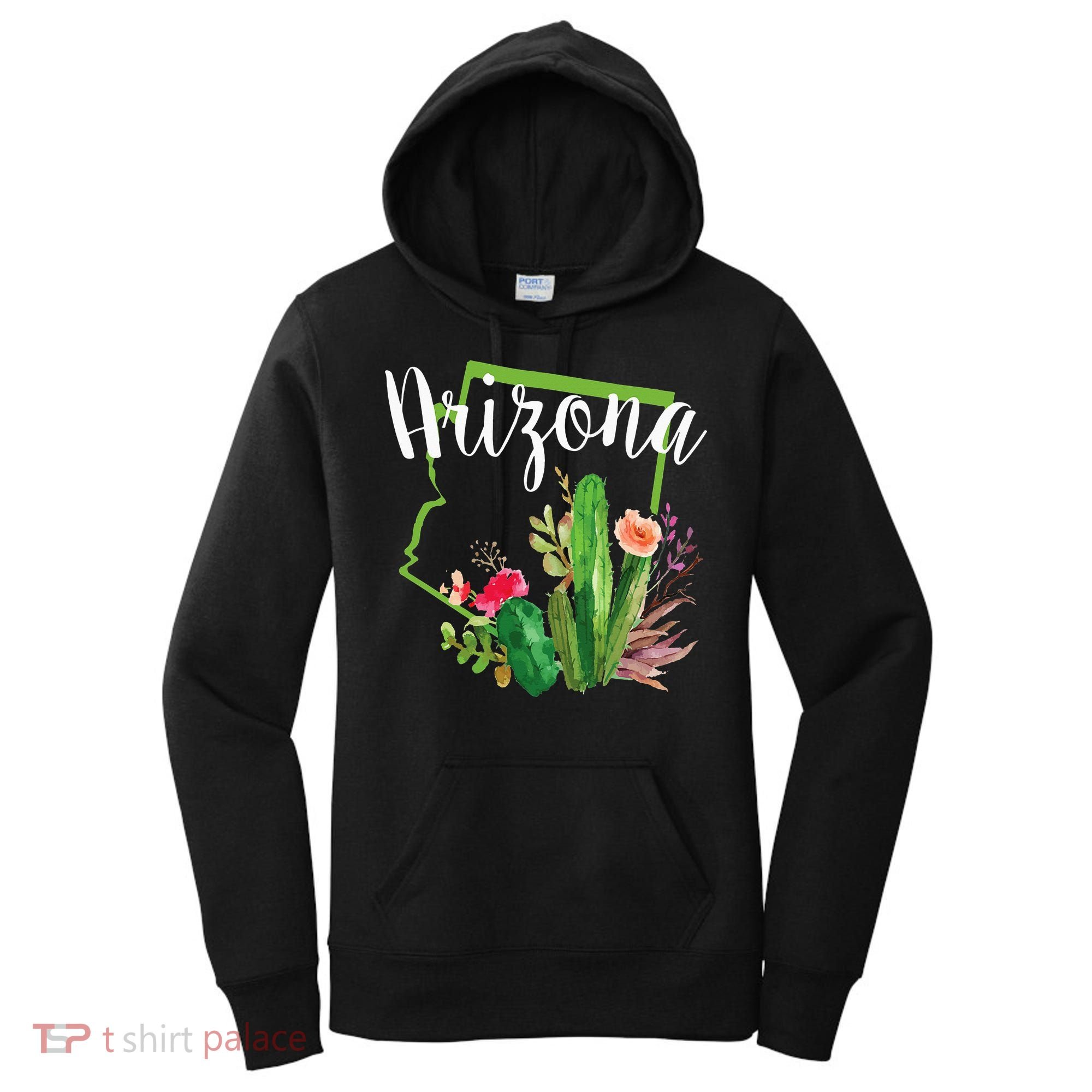 Cute Love State Of Arizona Blooming Cactus Flowers Women's Hoodie