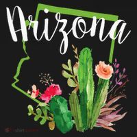 Cute Love State Of Arizona Blooming Cactus Flowers Women's Hoodie thumb 2