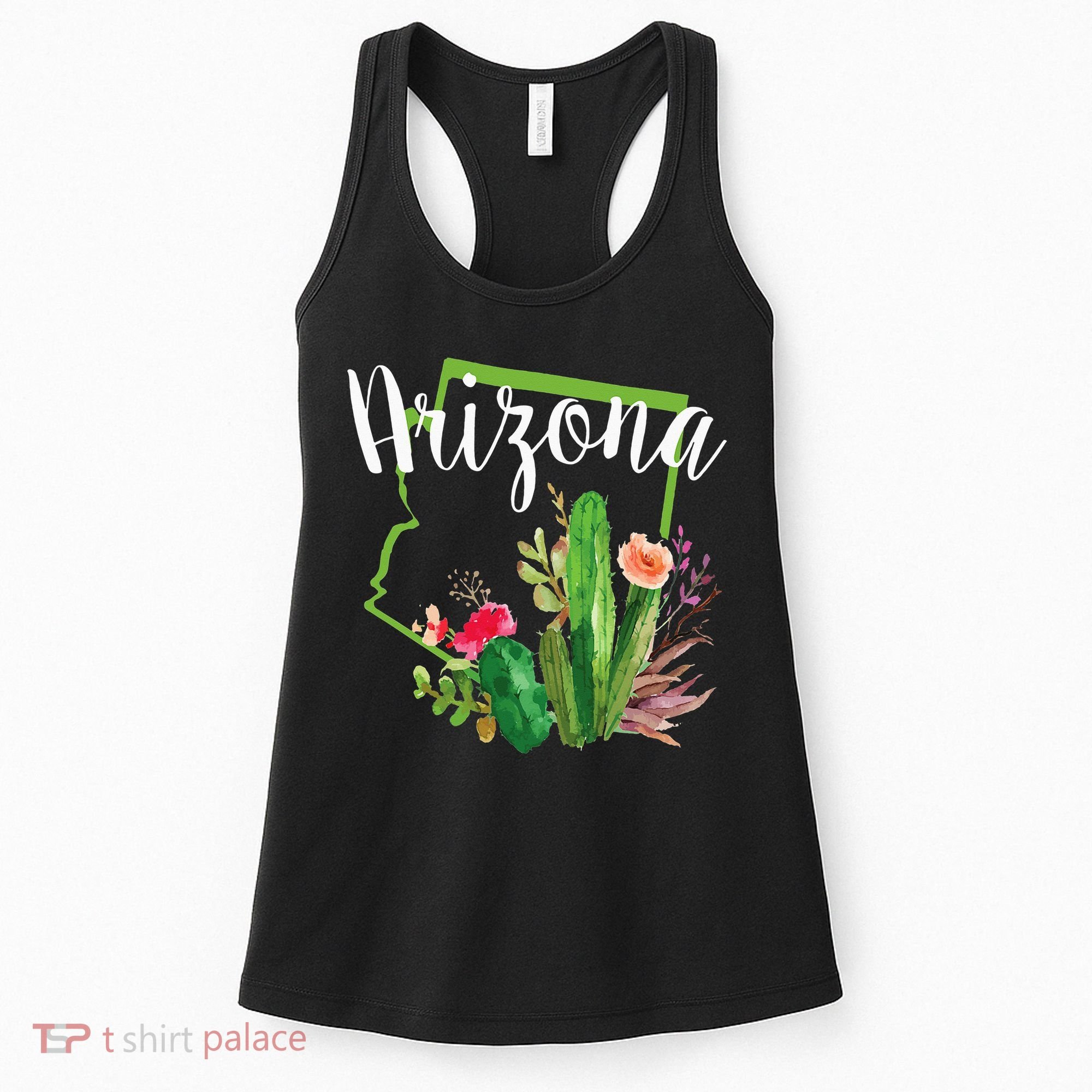 Cute Love State Of Arizona Blooming Cactus Flowers Women's Tank Top