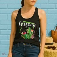 Cute Love State Of Arizona Blooming Cactus Flowers Women's Tank Top thumb 2