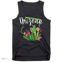 Cute Love State Of Arizona Blooming Cactus Flowers Tank Top thumb 0