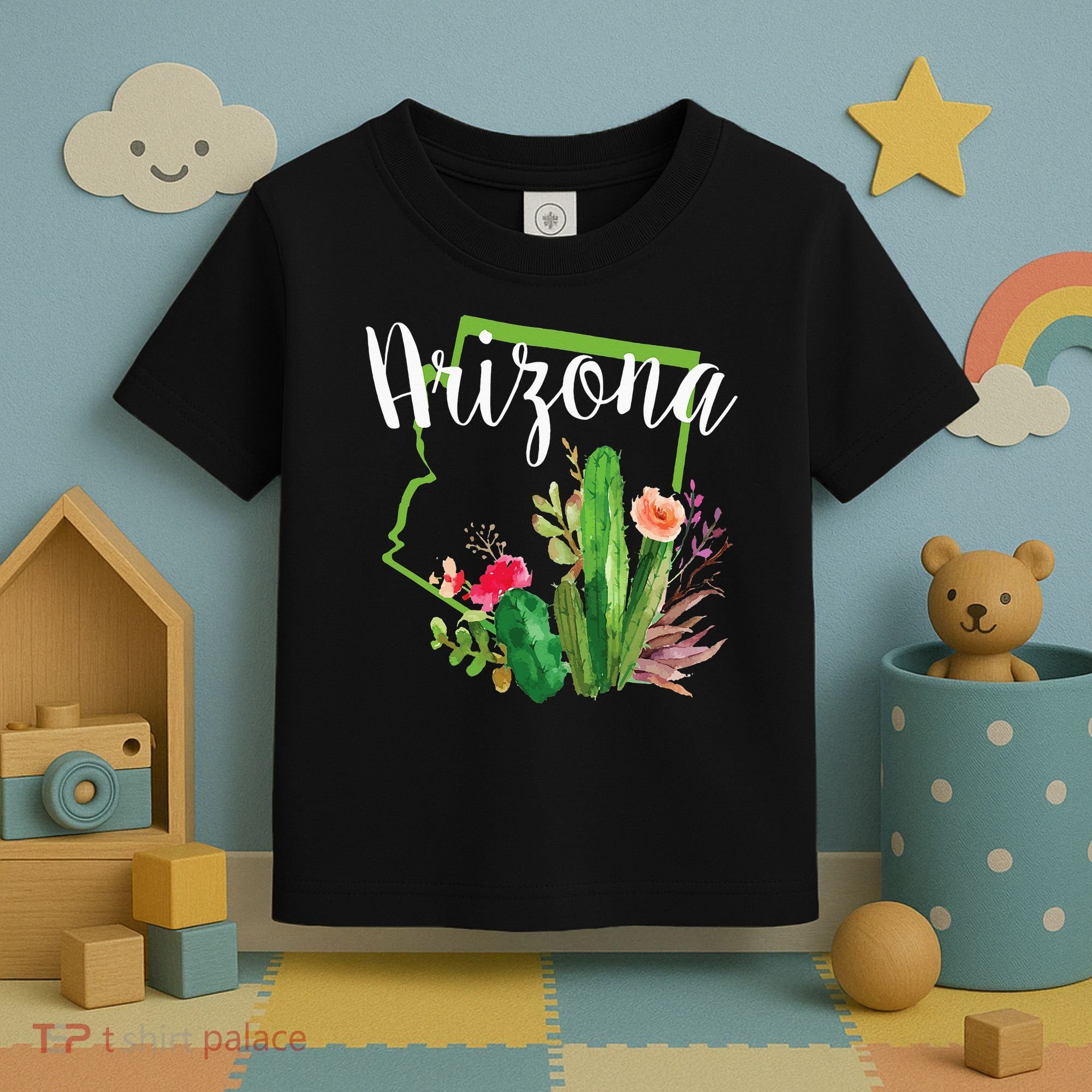 Cute Love State Of Arizona Blooming Cactus Flowers Toddler T-Shirt