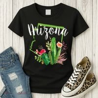 Cute Love State Of Arizona Blooming Cactus Flowers Women's T-Shirt thumb 3