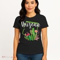 Cute Love State Of Arizona Blooming Cactus Flowers Women's T-Shirt thumb 4