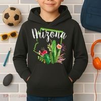 Cute Love State Of Arizona Blooming Cactus Flowers Kids Hoodie thumb 2