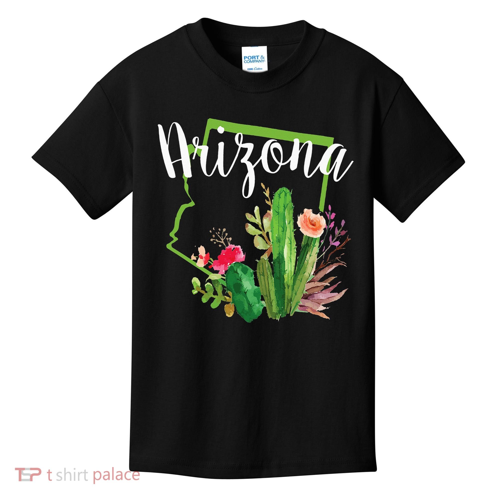 Cute Love State Of Arizona Blooming Cactus Flowers Kids T-Shirt