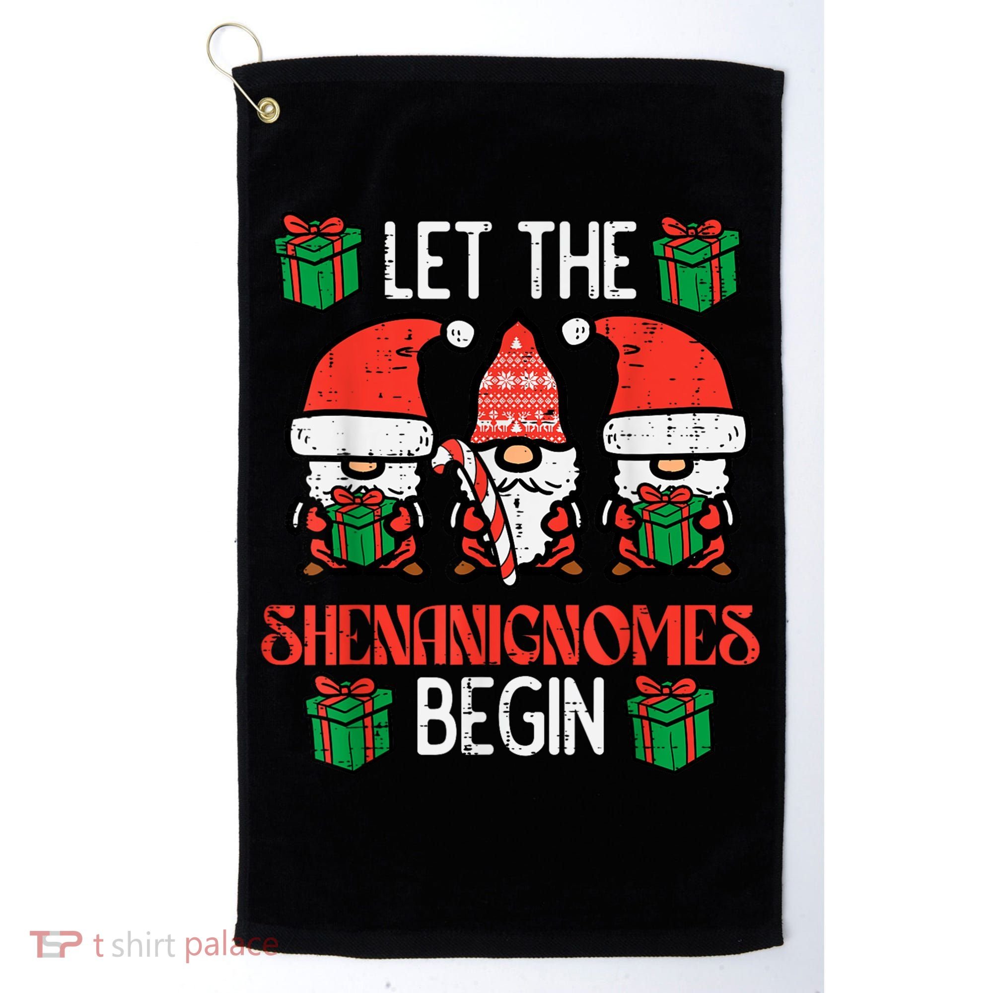 Christmas Let Shenanignomes Begin Xmas Gnomes Golf Towel