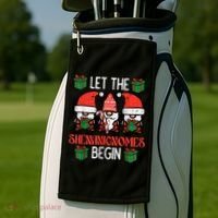 Christmas Let Shenanignomes Begin Xmas Gnomes Golf Towel thumb 2
