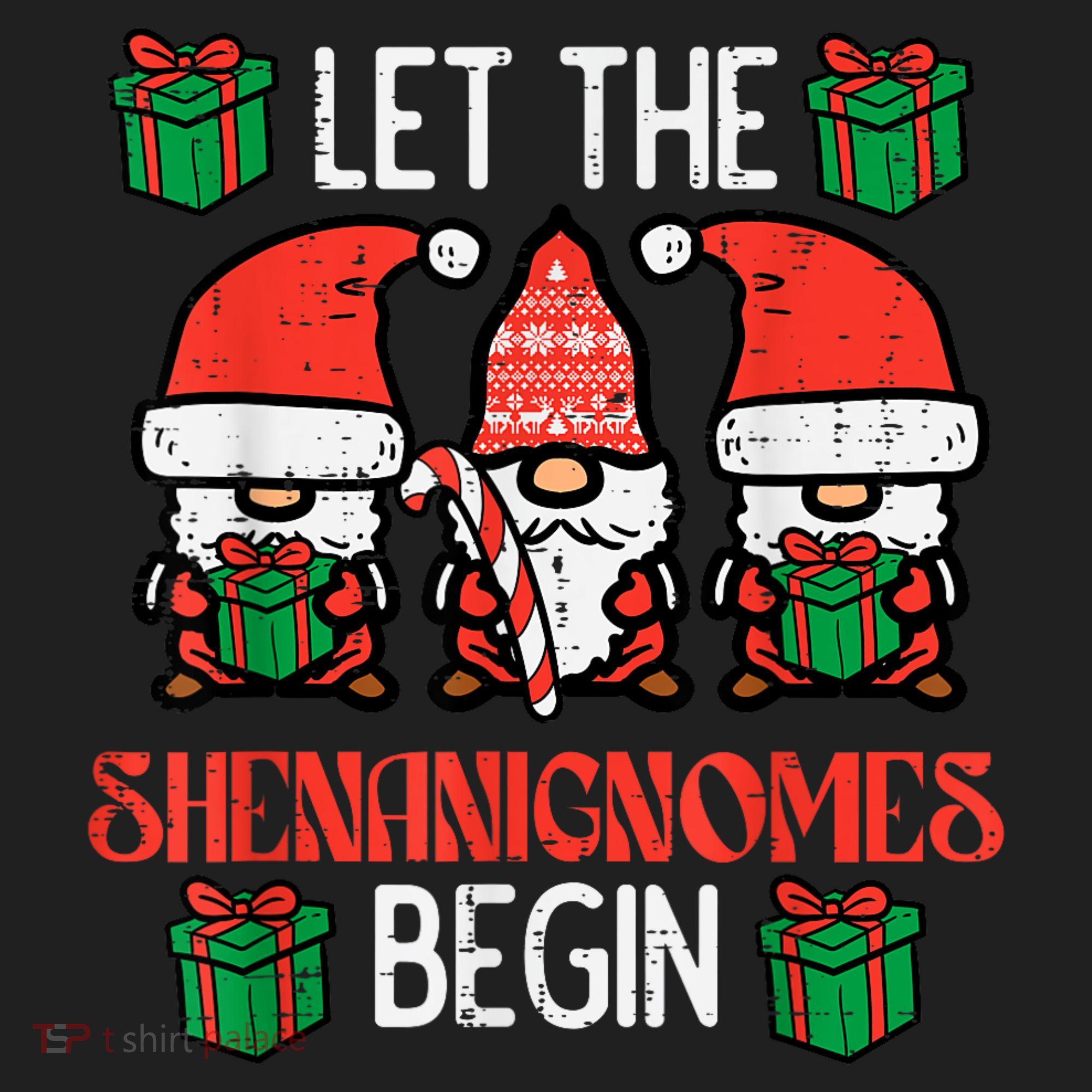 Christmas Let Shenanignomes Begin Xmas Gnomes Golf Towel