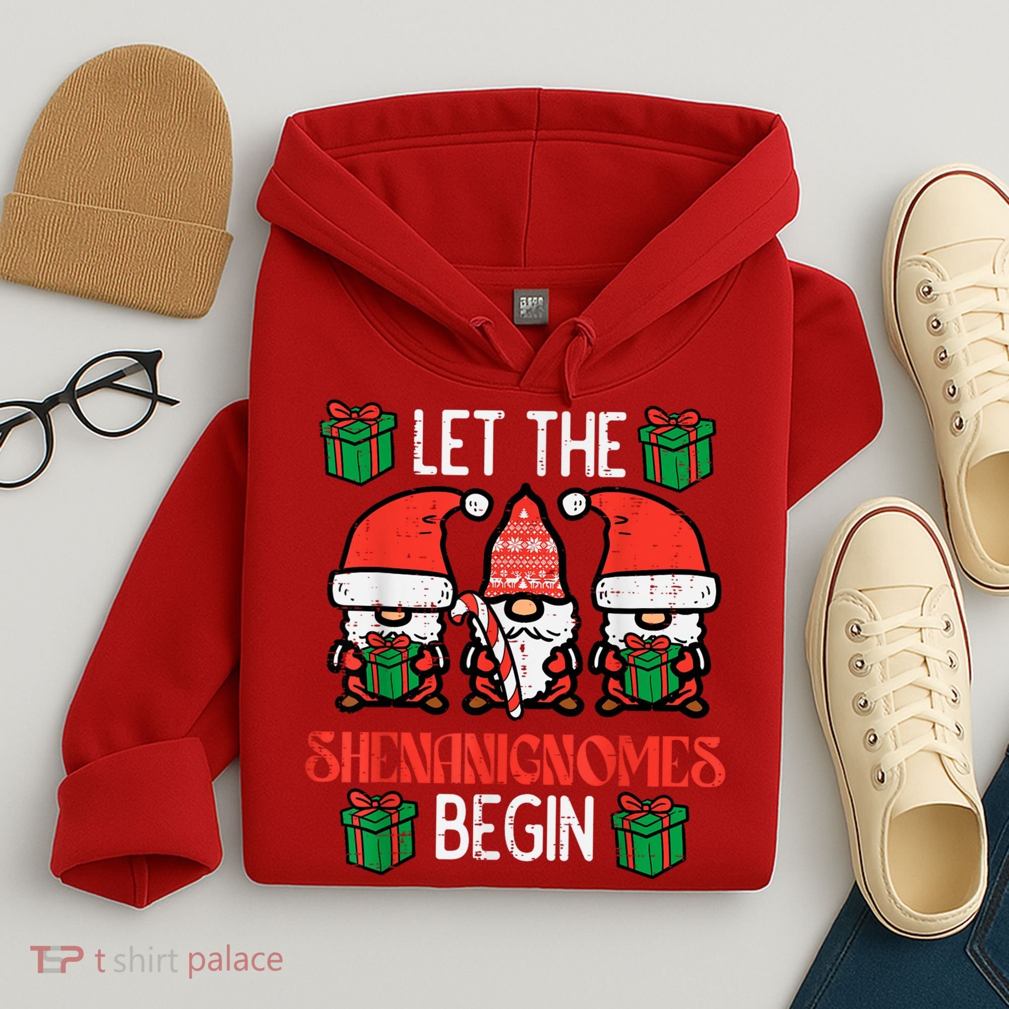 Christmas Let Shenanignomes Begin Xmas Gnomes Hoodie