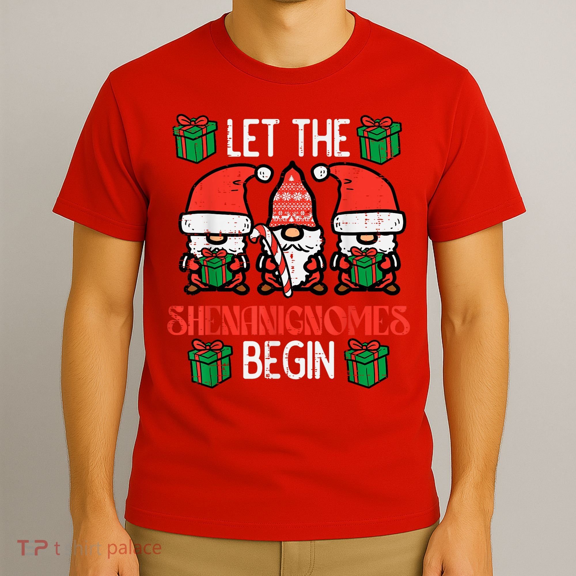 Christmas Let Shenanignomes Begin Xmas Gnomes T-Shirt