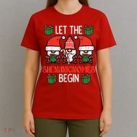 Christmas Let Shenanignomes Begin Xmas Gnomes T-Shirt thumb 4