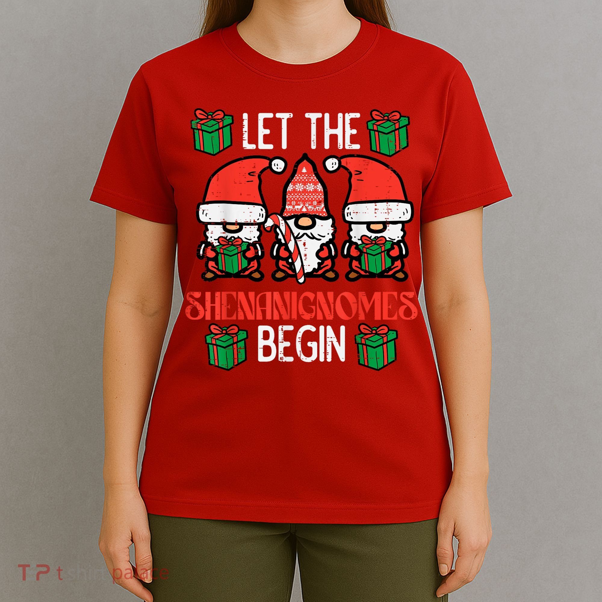 Christmas Let Shenanignomes Begin Xmas Gnomes T-Shirt