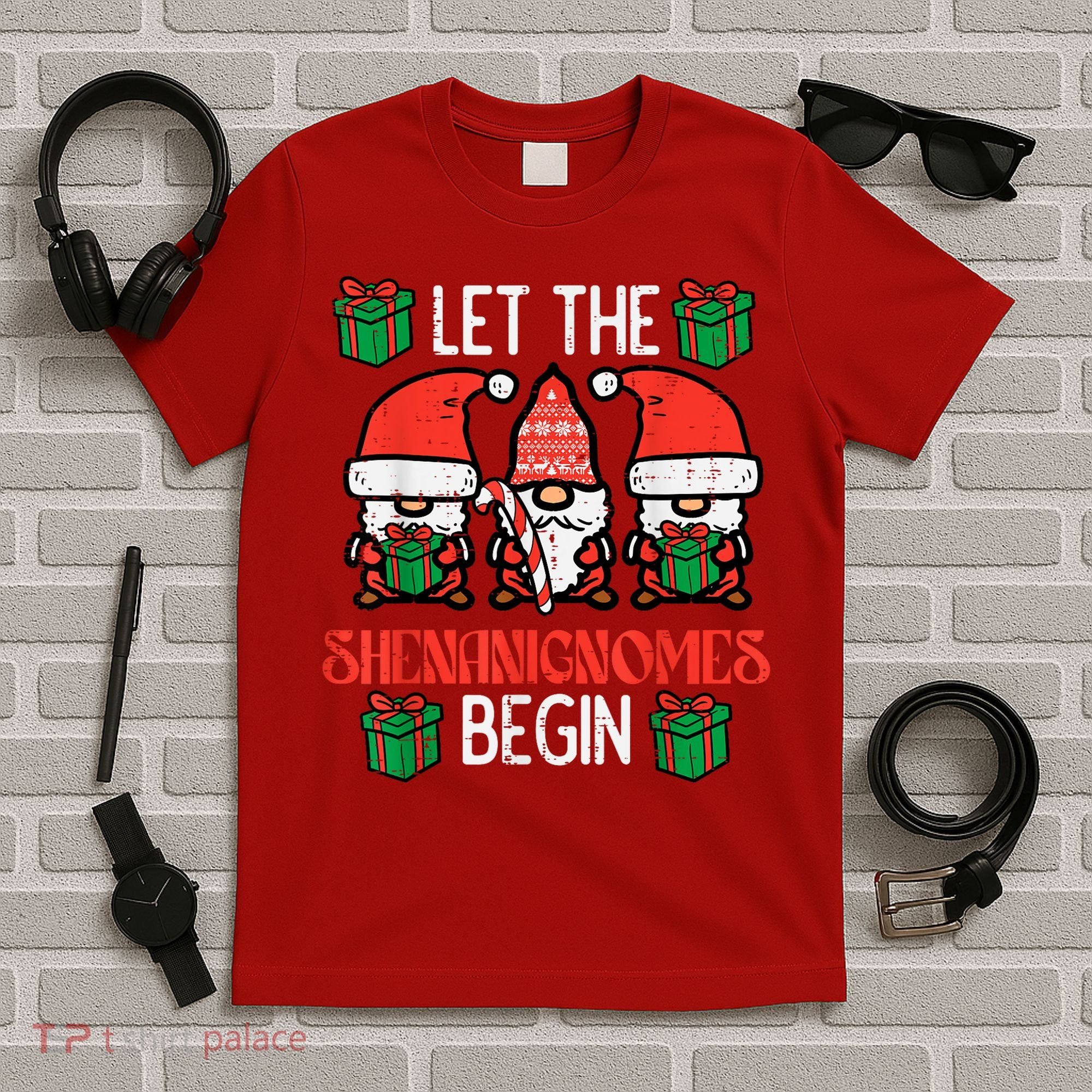 Christmas Let Shenanignomes Begin Xmas Gnomes T-Shirt