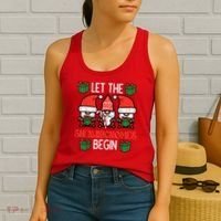 Christmas Let Shenanignomes Begin Xmas Gnomes Women's Tank Top thumb 2