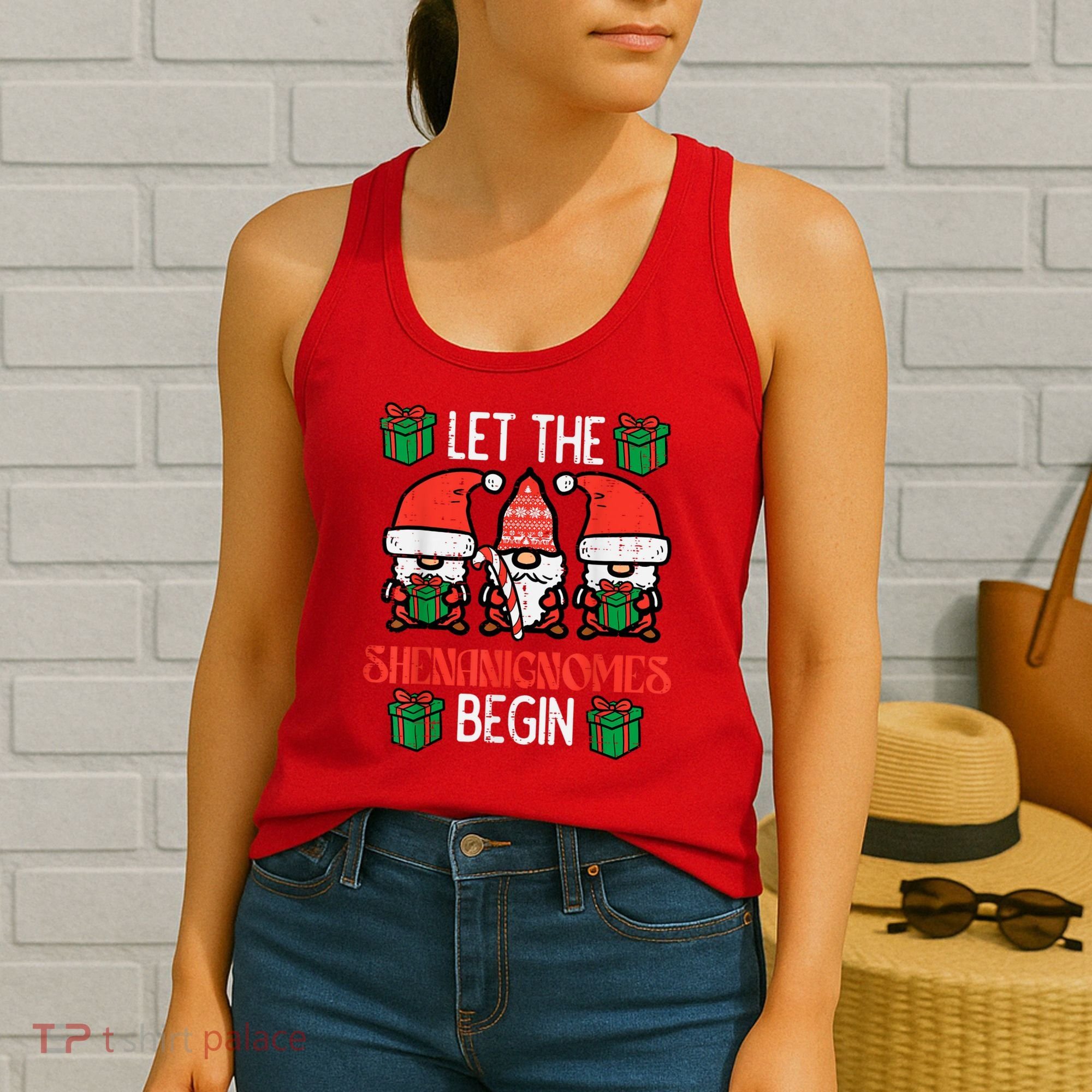 Christmas Let Shenanignomes Begin Xmas Gnomes Women's Tank Top