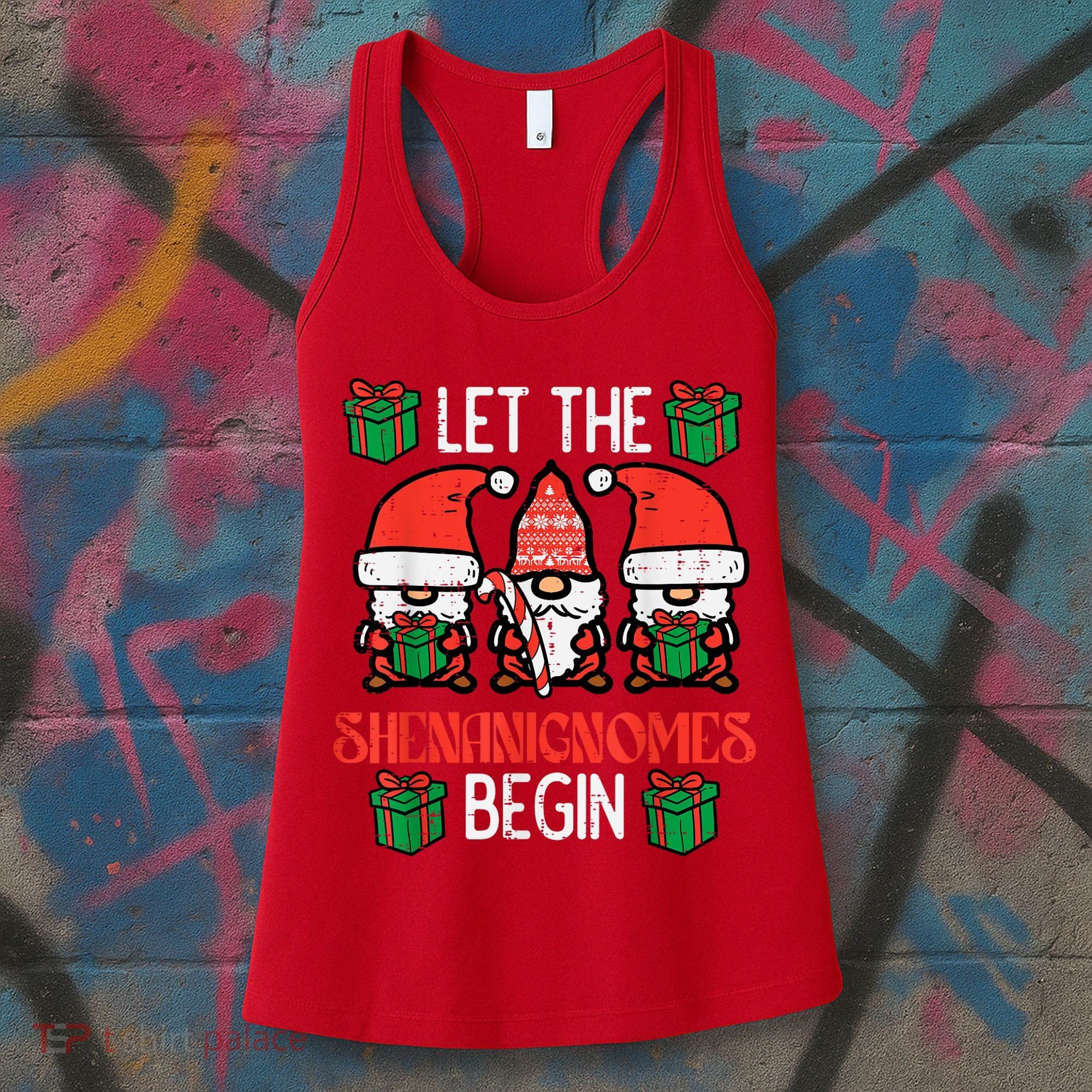 Christmas Let Shenanignomes Begin Xmas Gnomes Women's Tank Top