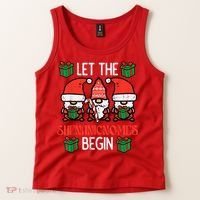 Christmas Let Shenanignomes Begin Xmas Gnomes Tank Top thumb 2