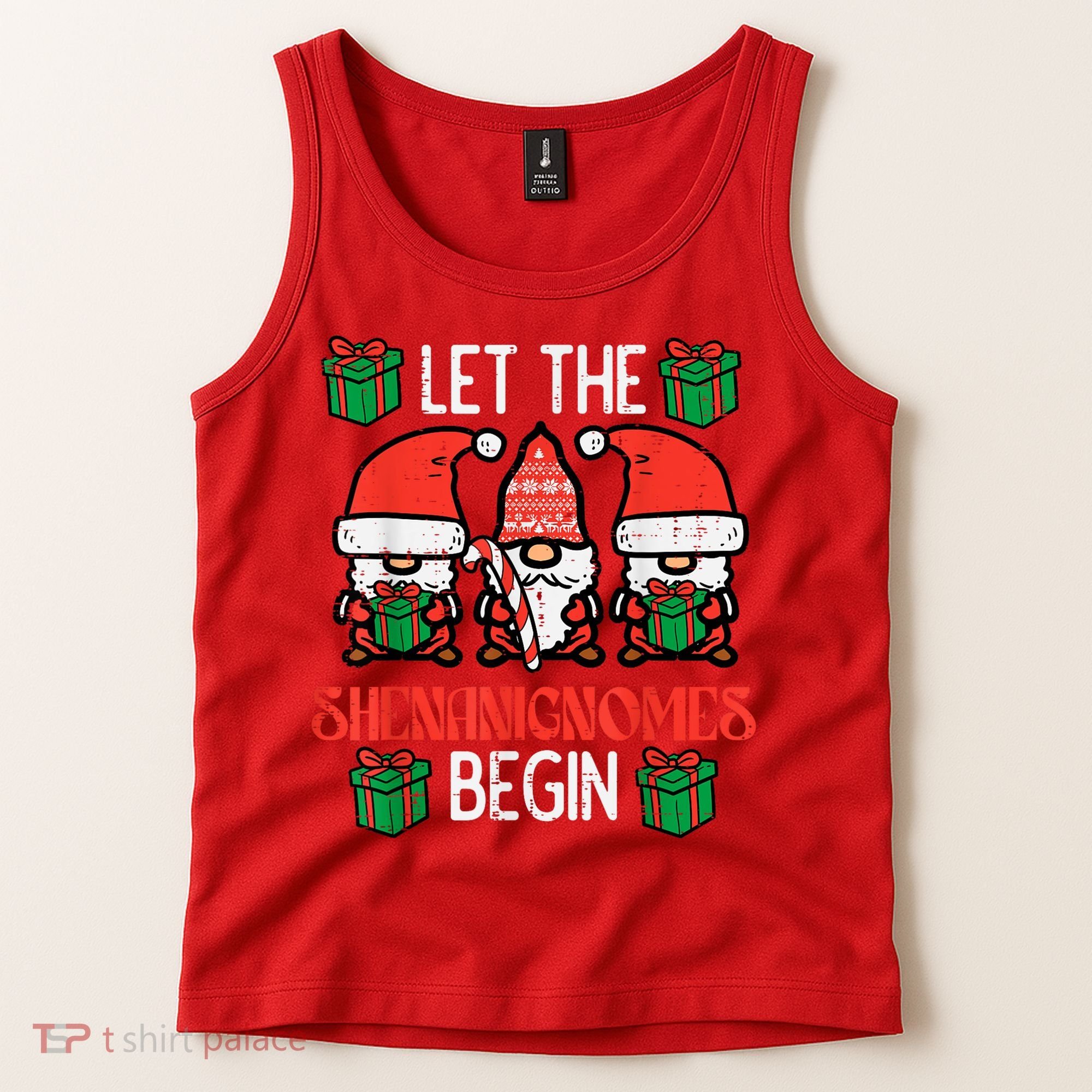 Christmas Let Shenanignomes Begin Xmas Gnomes Tank Top