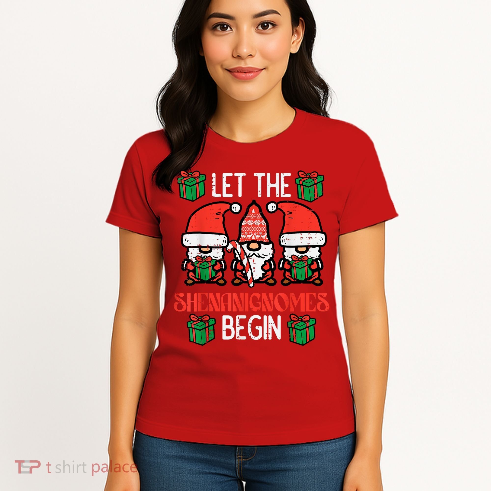 Christmas Let Shenanignomes Begin Xmas Gnomes Women's T-Shirt