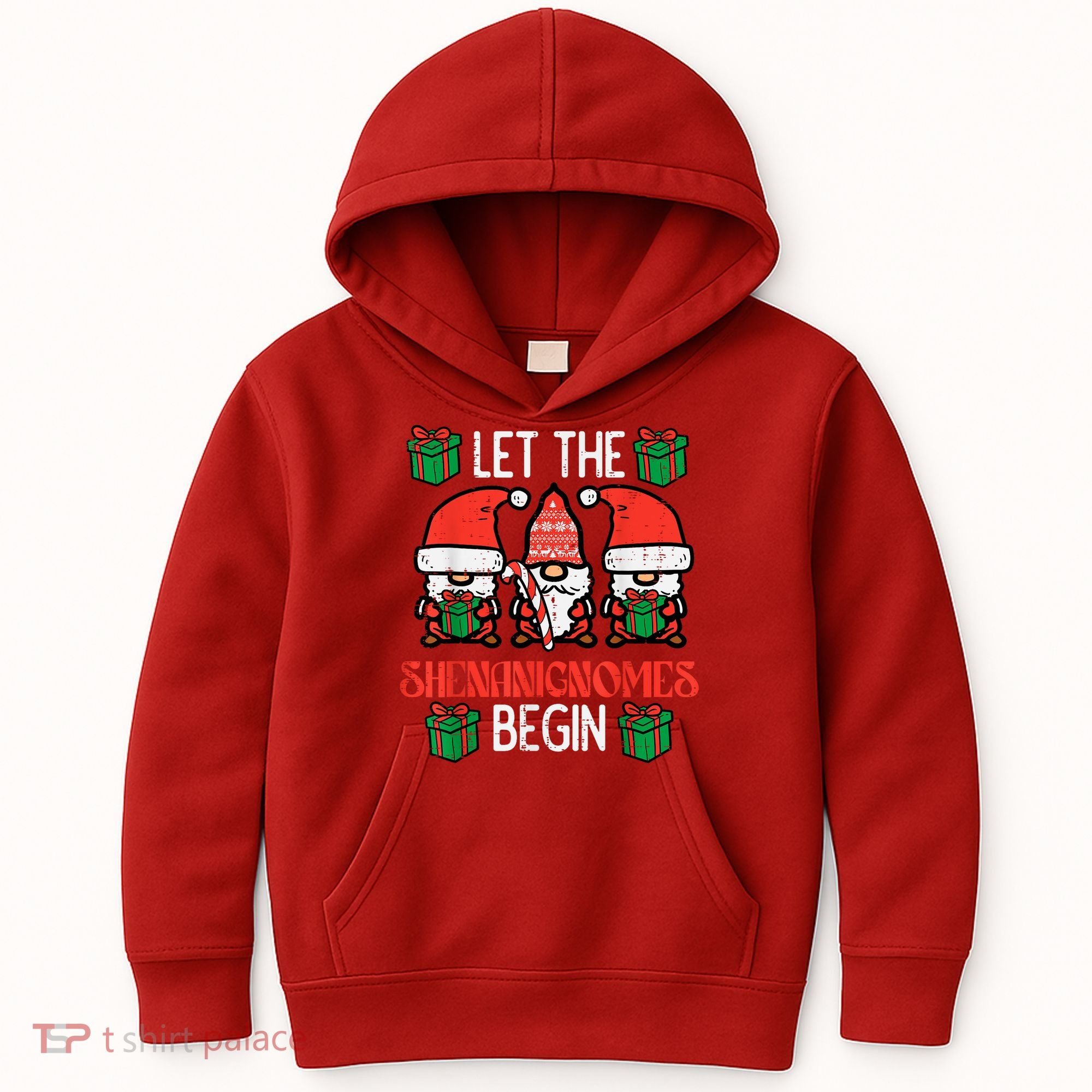 Christmas Let Shenanignomes Begin Xmas Gnomes Kids Hoodie